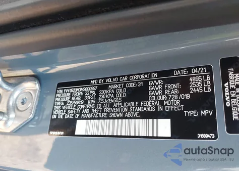 2021 Volvo Xc40 T5 R-Design from USA, damaged, VIN YV4162UM3M2600997